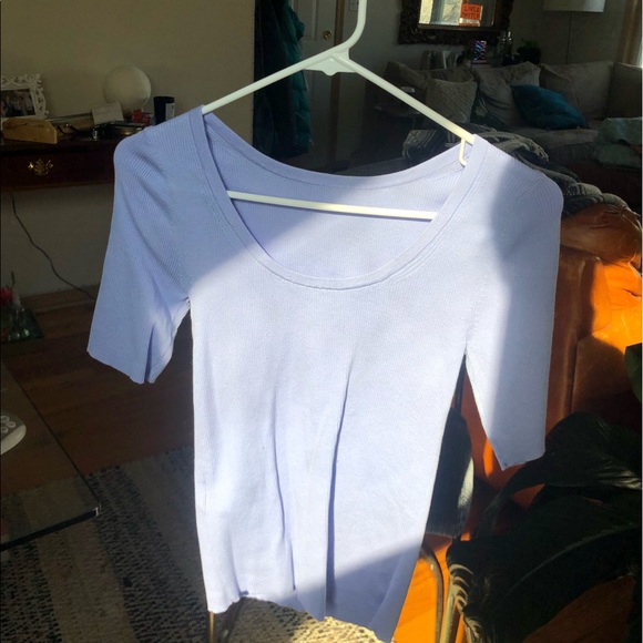 Blue Ribbed Top - Picture 2 of 6